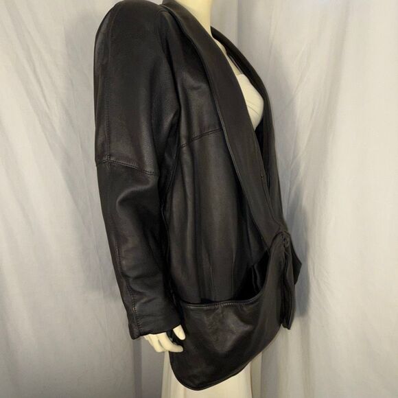 Vintage Mid Western Sport Togs Deerskin Leather Jacket Women’s XL / Men’s L Blac - Picture 2 of 16